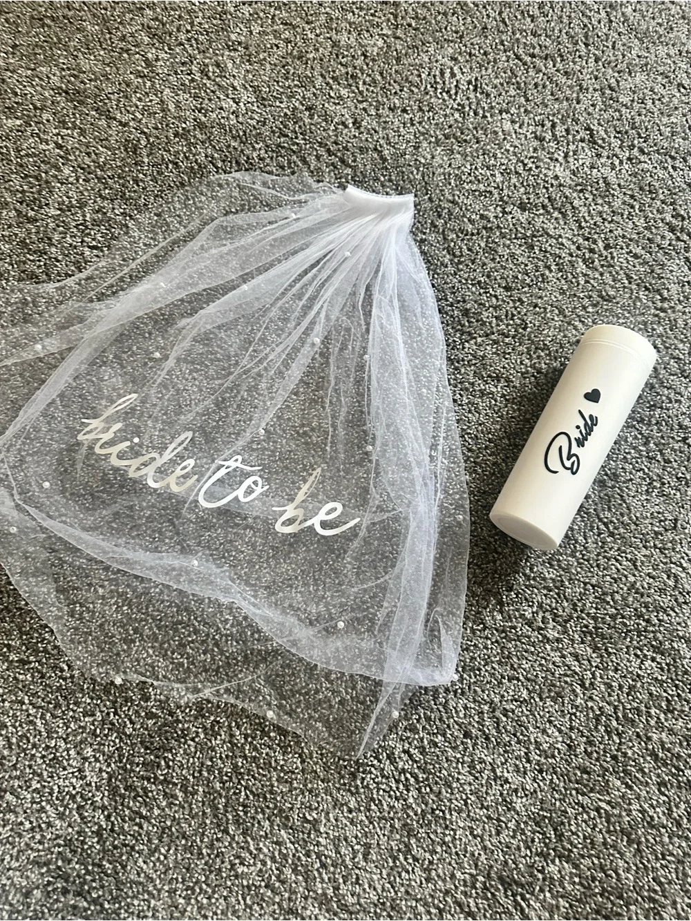 Bride to be veil and bride cup